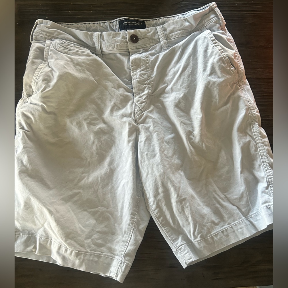 American Eagle Outfitters Men's light blue Flat Front Shorts
